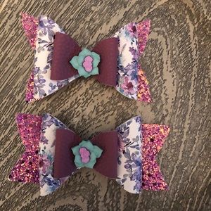Purple Flower Hair Bow